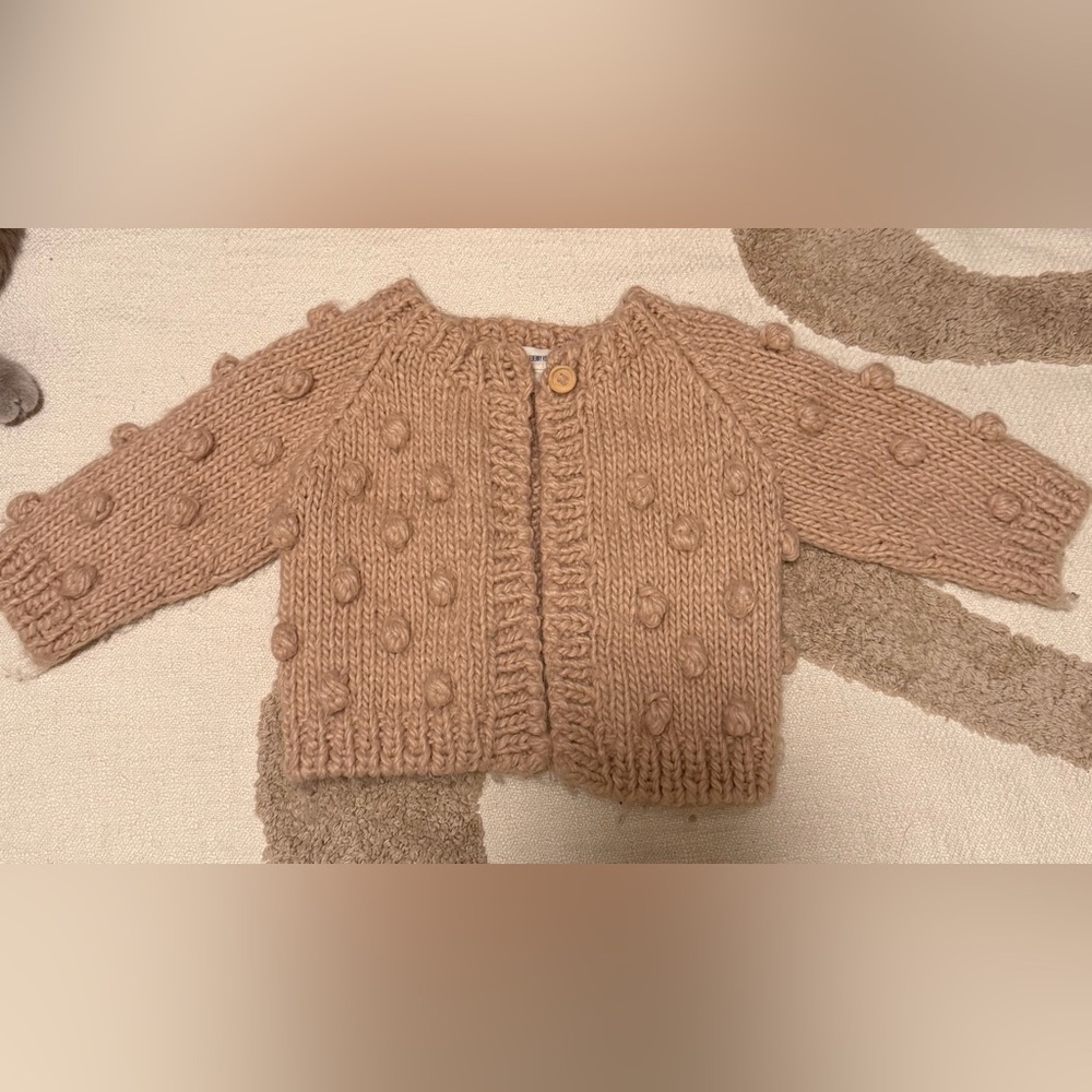 The Blueberry Hill popcorn sweater cardigan nude pink size 12-24 months